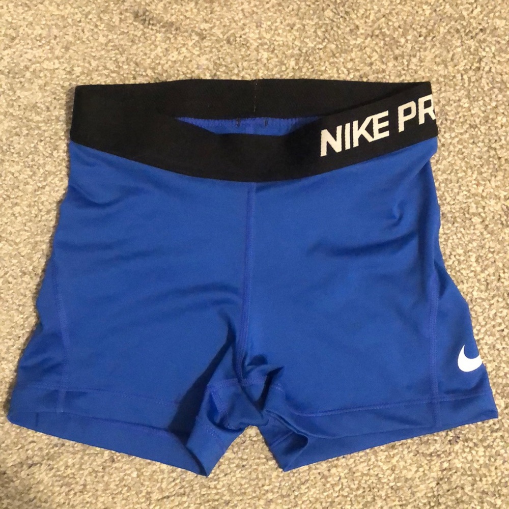 Nike Pro royal blue shorts